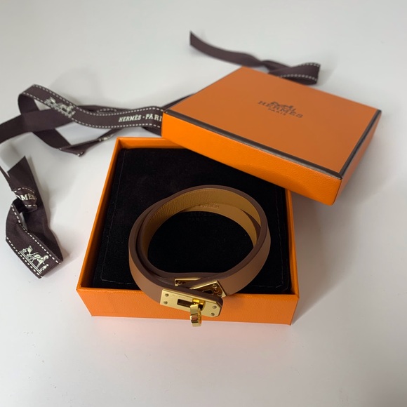 Hermes Mini Kelly Double Tour Bracelet Swift Gold GHW T1 - Picture 7 of 11